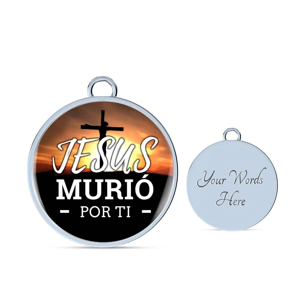 Jesus Murio Por Ti Personalized Engraved Silver Circle Bangle Bracelet Custom N